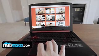 Violet catches stepbro observing xxx and makes him use her instead