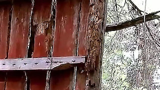 Fitness trainer fucks horny teen Emy in the forest and gives her a cumshot