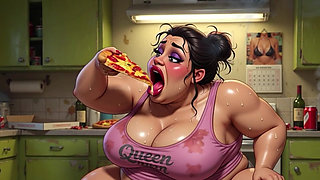 Horny Pregnant BBW Smoking & Pissing - Massive Belly Pee on Floor