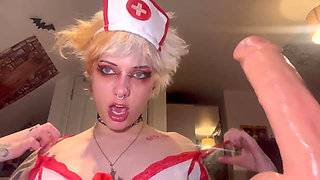 Sexy Goth Nurse Gives You Final Suck and Fuck Before Penectomy