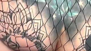 Latex Hobby Slut Fucks Stranger in the Men's Restroom!