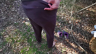 Naked Pussy Spanking in the Woods