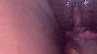 Hot Ebony Babe Front View Dick Rubbing Her Pussy Slow Motion
