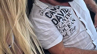 Busty Blonde MILF Rides Thick Cock Outdoors