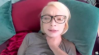 Blonde Glasses Alice Pink Takes Rough Pounding