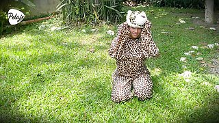 Unapproachable Lioness's lesbian wrestling sex