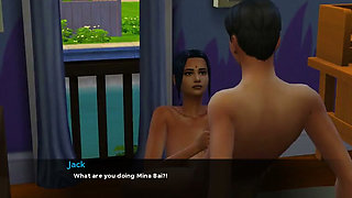 Insimology - Gameplay - Roleplay - Saree - Stepson Dreams About Stepmom and Fucks Maid
