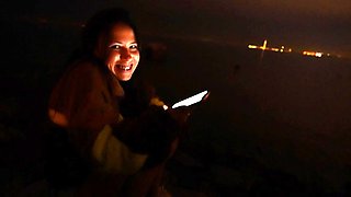 Horny girlfriend sucks me off in public