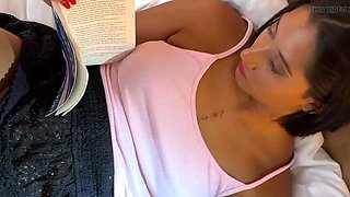 Pris Angel Accidentally Makes Him Cum Hard Without Touch - Huge Fountain Cumshot on Big Tits