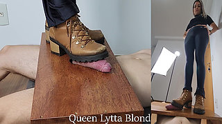 Queen Lytta Blond - Sexy Boots CBT Ep 6 - 2 Angles - CBT - Cock Trampling - Foot Domination - Foot Humiliation - Ballbusting - C