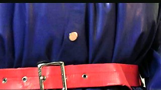 Latex slut solo anal masturbation