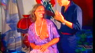 Lusty MILF with Hot Body Slurps and Strokes Fat Cock on Zebra Skin Couch