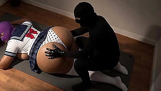 Japanese College Girl BBW Teases Huge Ass in Uniform - Masked Asian Style