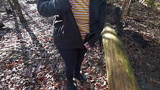 Slapping Vagina and Tits in the Woods
