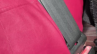 Stockings Suspender Belt Mini Skirt Without Panties and Big in Car