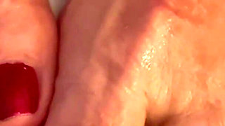 Cum on Stepaunt GILF MILF Feet & Toes Granny Loves It