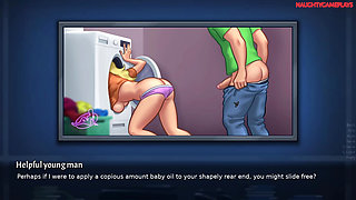 Summertime Saga part 33 By DarkCookie - Eating MILF Landlady's Huge Ass While She is in Her Bathroom