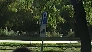 Slut Gets Fucked Hard in Car and Outdoor by Multiple Guys