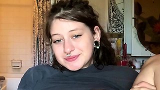 Chubby Brunette Big Boobs Dildo Masturbation