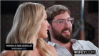 Gorgeous Blonde Hotwife Rides A Huge Cock In Front Of Fiance - Dan Damage, Alex Suxx And Savvy Suxx