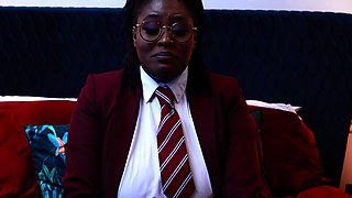 Naughty Student Oshun mocks your small cock!
