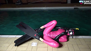 Poolside Latex Doll Edges with Slippery Fingers