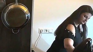 Dominant MILF Stretches Latex Sub's Ass Wide in Kitchen