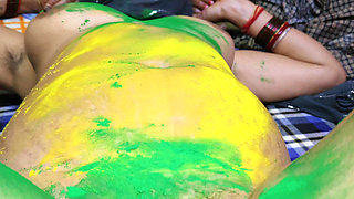 Holi fastival enjoying meenu rajasthan jija sali holi ki chudai