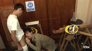 Gay construction workers pissing and anal fucking bareback