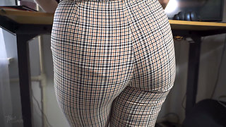 Office Girl Teases Ass in Full Back Panties