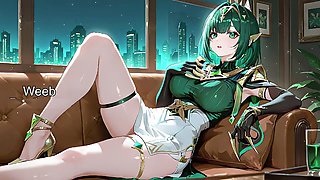 Anime porn, female chastity, bdsm collar
