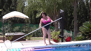 Auntjudys - Busty Redhead MILF Jojo Robinson Goes Skinny Dipping in the Pool
