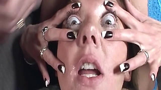 Mature Blonde MILF Drenched in Thick Cum During Messy Oral