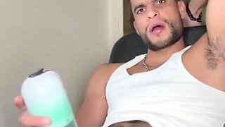 Pumping and masturbating my cock