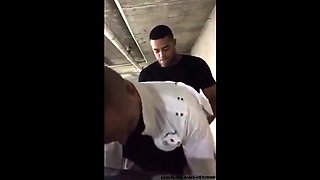 Interracial Bareback Anal on the Parking Deck