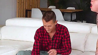 Real Couple Meets Two Huge Porn Cocks. Happy Cuckold Give Us His Girlfriend for a Wild Fuck on Fakings