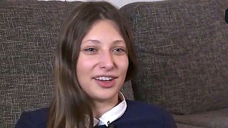 Sexy German brown-haired with tats enjoys heavy fingering