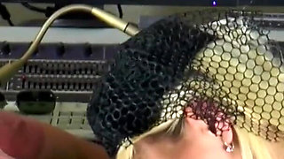 Hot blonde seduces guy in recording studio and got her pussy fucked hard