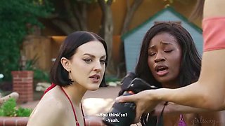 Natalie Brooks Oils Up Besties Nicole Kitt & Lucy Lotus For Hot Bikini Photoshoot - Big Tits, Outdoor Sex