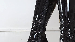 Shoeplay in Extreme High Heel Thigh High Boots and Pantyhose (shoe Collection) - Dame Olga