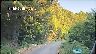 Tinder Date With A Sexy Blonde Continued On The Hood Of A Car In The Mountains - Nikki N Daniel