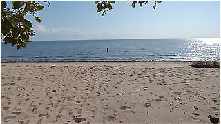 What The Hell Is He Doing? Caught A Hottie On A Public Beach