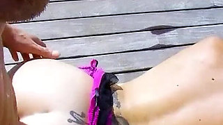 Horny skinny teen Jordanne fucked by step brother with big cock on vacation by the pool