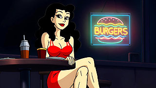 Valentine's Day. Cartoon in Which a Wife Is Fucked in a Public Toilet