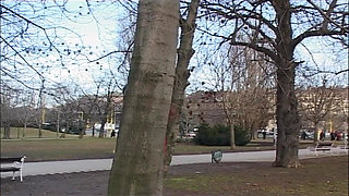 Snowy Exhibitionist Flashes Pussy and Ass in Public