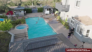 Reciting the National Anthem in a Wacky Wild Strip Game Show