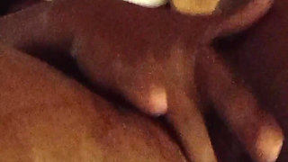 Black Girl Plays with Her Ass and Pussy and Farts While Being Fingered by Husband and Can't Help but to Piss Everywhere