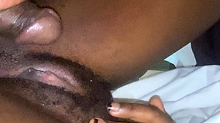 Amateur Ebony teen getting fucked  with oily cock  rubbing Pussy played with after sex