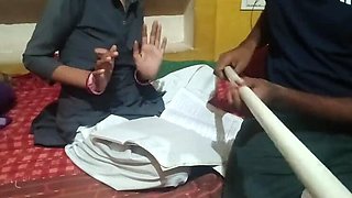 Indian Teacher Abiraj Gives Hot Blowjob and Swallows Cum - Desi Student Fuck