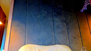Blonde teen with huge breast masturbating on webcam